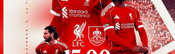 利物浦官推晒对阵伯恩利海报：范戴克、弗林蓬、索博斯洛伊出镜